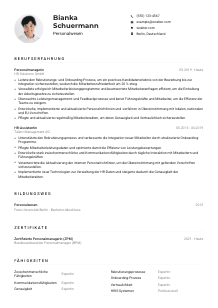 Lebenslauf-Muster für Personalwesen