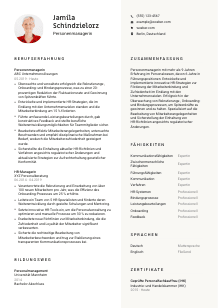 Lebenslauf-Vorlage für Personenmanager*in #2