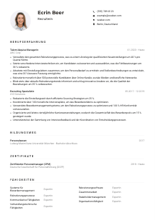 Lebenslauf-Muster für Recruiter*in