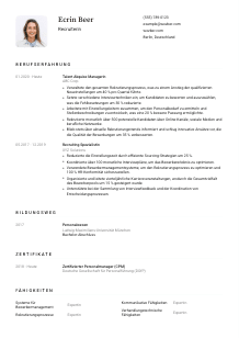 Lebenslauf-Vorlage für Recruiter*in #1