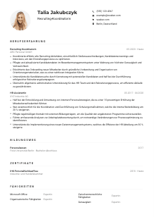 Lebenslauf-Muster für Recruiting-Koordinator*in