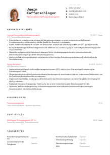 Lebenslauf-Vorlage für Personalbeschaffungsmanager*in #1