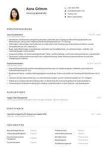 Lebenslauf-Muster für Sourcing-Spezialist*in