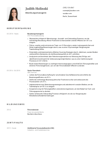 Lebenslauf-Vorlage für Besetzungsmanager*in #1