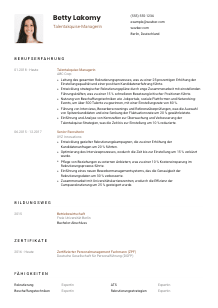 Lebenslauf-Vorlage für Talentakquise-Manager*in #1