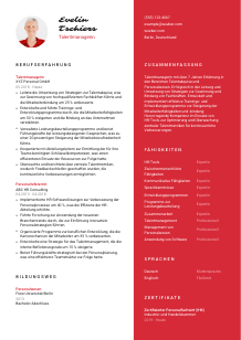 Lebenslauf-Vorlage für Talentmanager*in #3