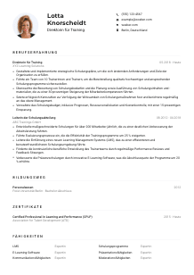 Lebenslauf-Muster für Direktor*in für Training