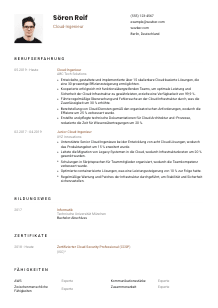 Lebenslauf-Vorlage für Cloud-Ingenieur*in #1