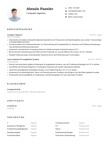 Lebenslauf-Muster für Computer-Ingenieur*in