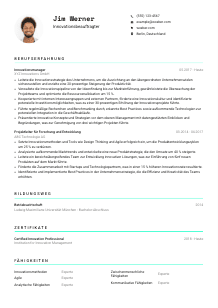 Lebenslauf-Vorlage für Innovationsbeauftragte*r #3