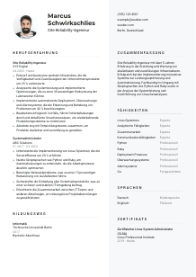 Lebenslauf-Vorlage für Site-Reliability-Ingenieur*in #2