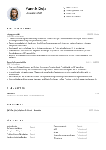 Lebenslauf-Muster für Lösungsarchitekt*in
