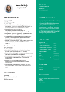 Lebenslauf-Vorlage für Lösungsarchitekt*in #2