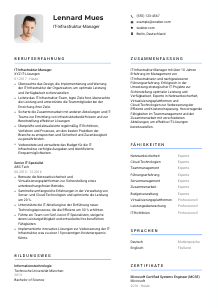 Lebenslauf-Vorlage für IT-Infrastruktur-Manager*in #2