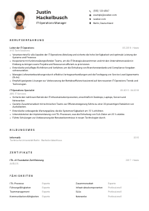 Lebenslauf-Muster für IT-Operations-Manager*in