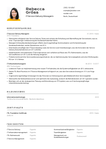 Lebenslauf-Vorlage für IT-Service-Delivery-Manager*in #2