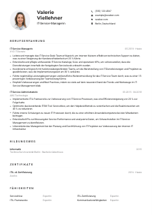 Lebenslauf-Muster für IT-Service-Manager*in