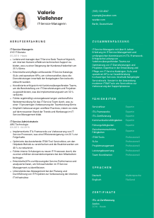 Lebenslauf-Vorlage für IT-Service-Manager*in #2