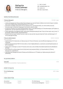 Lebenslauf-Vorlage für IT-Service-Manager*in #3