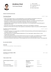 Lebenslauf-Muster für Technologie-Manager*in