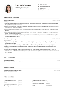Lebenslauf-Muster für Web-Projektmanager*in
