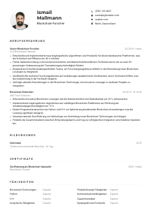 Lebenslauf-Muster für Blockchain-Forscher*in