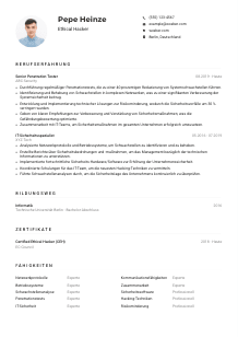 Lebenslauf-Muster für Ethical Hacker*in