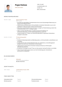 Lebenslauf-Vorlage für Ethical Hacker*in #1