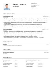 Lebenslauf-Vorlage für Ethical Hacker*in #2