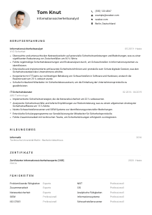 Lebenslauf-Muster für Informationssicherheitsanalyst*in