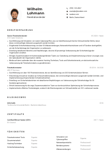 Lebenslauf-Muster für Penetrationstester*in