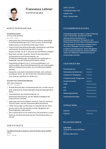Lebenslauf-Vorlage für Sicherheitsanalyst*in #2