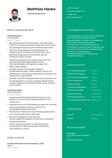 Lebenslauf-Vorlage für Sicherheitsberater*in #2