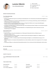 Lebenslauf-Muster für Cisco-Netzwerktechniker*in