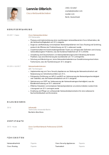 Lebenslauf-Vorlage für Cisco-Netzwerktechniker*in #1