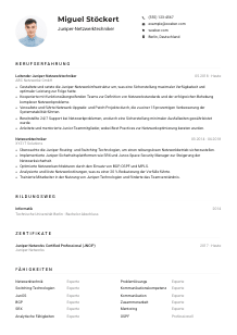 Lebenslauf-Muster für Juniper-Netzwerktechniker*in
