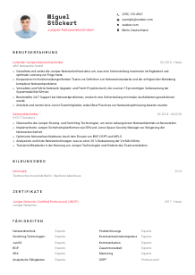 Lebenslauf-Vorlage für Juniper-Netzwerktechniker*in #1