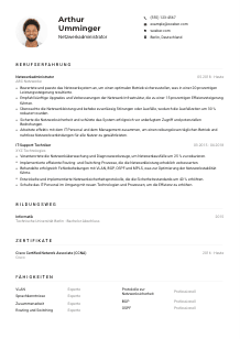 Lebenslauf-Muster für Netzwerkadministrator*in