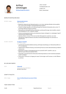 Lebenslauf-Vorlage für Netzwerkadministrator*in #1