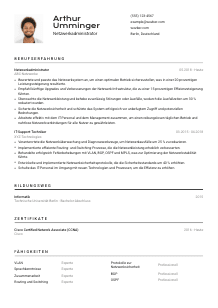 Lebenslauf-Vorlage für Netzwerkadministrator*in #2