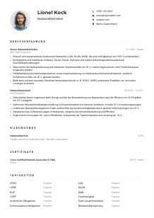 Lebenslauf-Muster für Netzwerktechniker*in