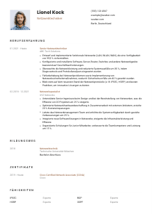 Lebenslauf-Vorlage für Netzwerktechniker*in #1