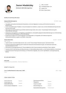 Lebenslauf-Muster für Netzwerk Betriebsingenieur*in