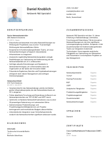 Lebenslauf-Vorlage für Netzwerk F&E Spezialist*in #1