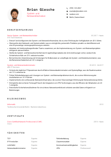 Lebenslauf-Vorlage für System- und Netzwerktechniker*in #1