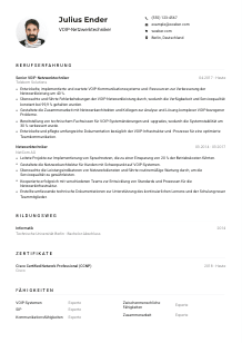 Lebenslauf-Muster für VOIP-Netzwerktechniker*in