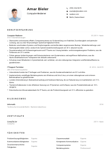 Lebenslauf-Muster für Computer-Bediener*in