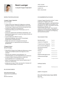 Lebenslauf-Vorlage für Computer-Support-Spezialist*in #1