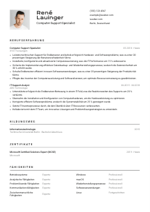 Lebenslauf-Vorlage für Computer-Support-Spezialist*in #2