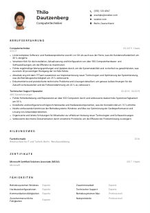 Lebenslauf-Muster für Computertechniker*in